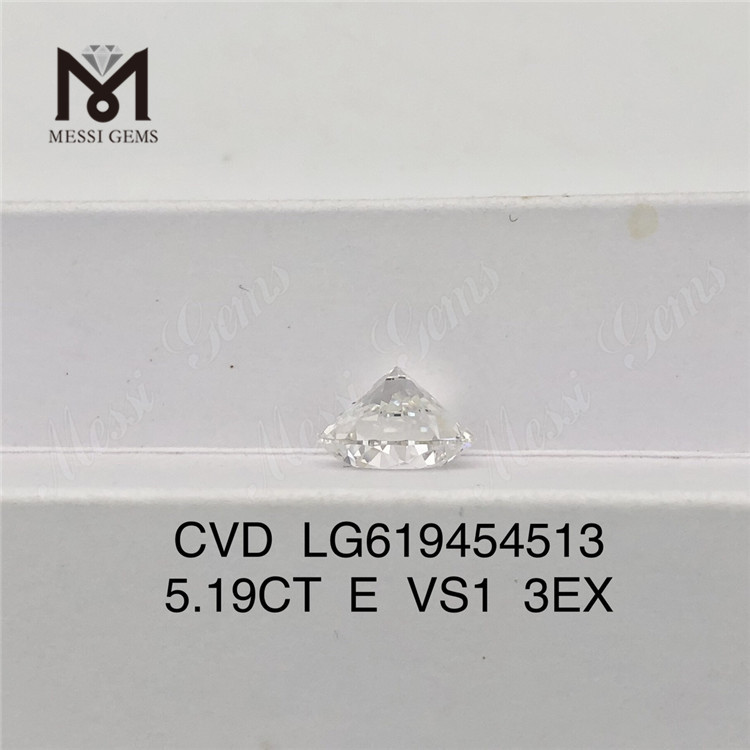 5.19CT E VS1 3EX Costo de corte redondo de 5ct Diamante CVD LG619454513 丨Messigems