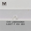 5.20CT F VS1 3EX Diamantes hechos en laboratorio CVD LG624442824丨Messigems