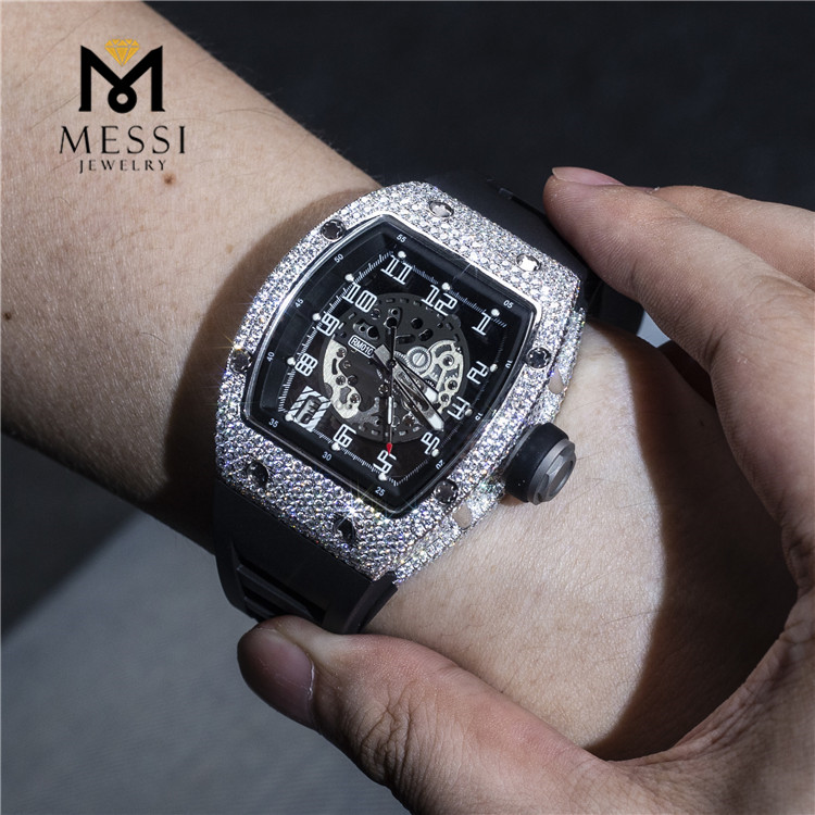 Probador de pase de reloj Moissanite barato hecho a mano personalizado D VVS