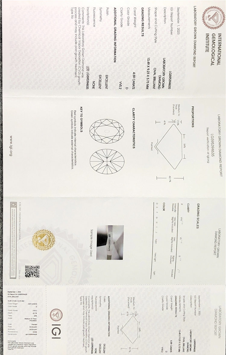 Certificado de diamante cvd de 4,5 quilates