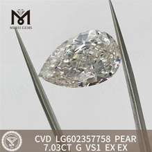 7.03CT G VS1 PEAR Diamantes con certificación IGI Brillo sostenible丨Messigems LG602357758