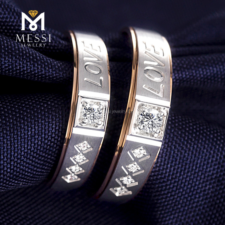 conjunto de anillos de boda para pareja de oro