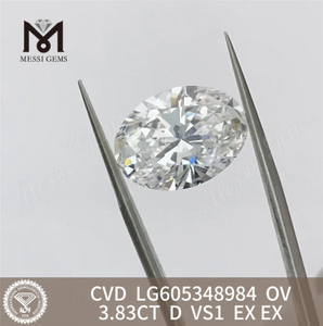 3.83CT D VS1 OVAL CVD Diamantes con certificación IGI Bulk Brilliance丨Messigems LG605348984
