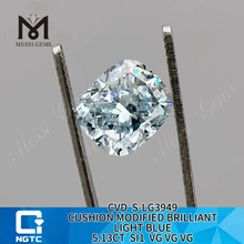 5.13CT COJÍN SI1 AZUL CLARO diamantes de laboratorio certificados IGI Certificado Sustainable Sparkle 丨Messigems CVD S-LG3949