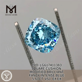 5.67CT VS1 EX EX COJÍN FANCY AZUL INTENSO CVD Lab Diamond LG617411383 