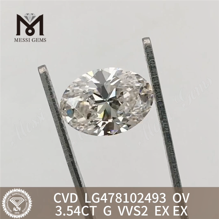 3.54CT G VVS2 OV diamante cultivado en laboratorio CVD LG478102493 丨Messigems