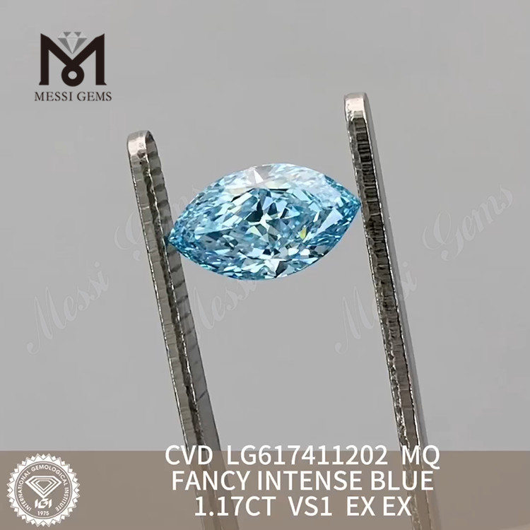 1.17CT VS1 MQ FANCY INTENSE BLUE diamantes creados en laboratorio al por mayor 丨 Messigems CVD LG617411202