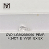 Diamante IGI de talla pera de 4,24 quilates E VVS1 EX EX CVD LG592359070 丨 Messigems