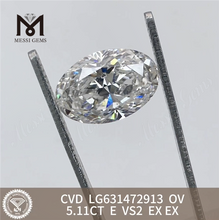 5.11CT E OV VS2 CVD diamantes fabricados en laboratorio LG631472913 丨Messigems