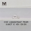 3.00CT E VS1 PEAR diamantes de laboratorio de la mejor calidad IGI LG640479447 丨Messigems