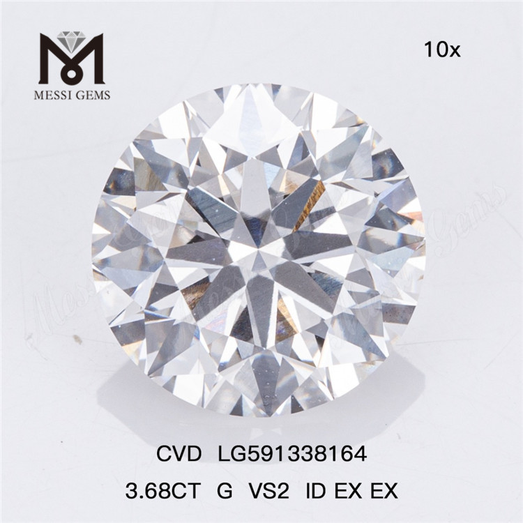 3.68CT G VS2 ID EX EX Diamantes CVD a granel que abren oportunidades de ganancias LG591338164丨Messigems