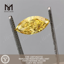 3.12CT marquesa laboratorio amarillo diamantes cultivados vs1 ex cvd lg671422732 