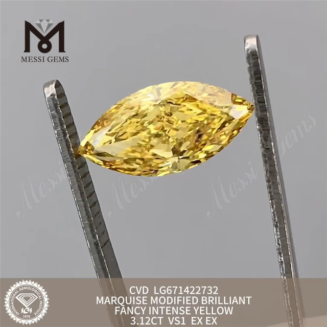 3.12CT marquesa laboratorio amarillo diamantes cultivados vs1 ex cvd lg671422732 