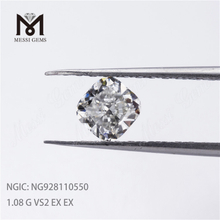 1.08CT EX EX Corte brillante G VS2 Diamante blanco CVD Piedra de diamante sintética creada en laboratorio