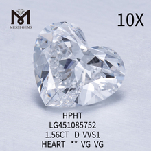 Diamantes de laboratorio BRILLANTES CORAZÓN D VS2 HPHT de 1,56 quilates