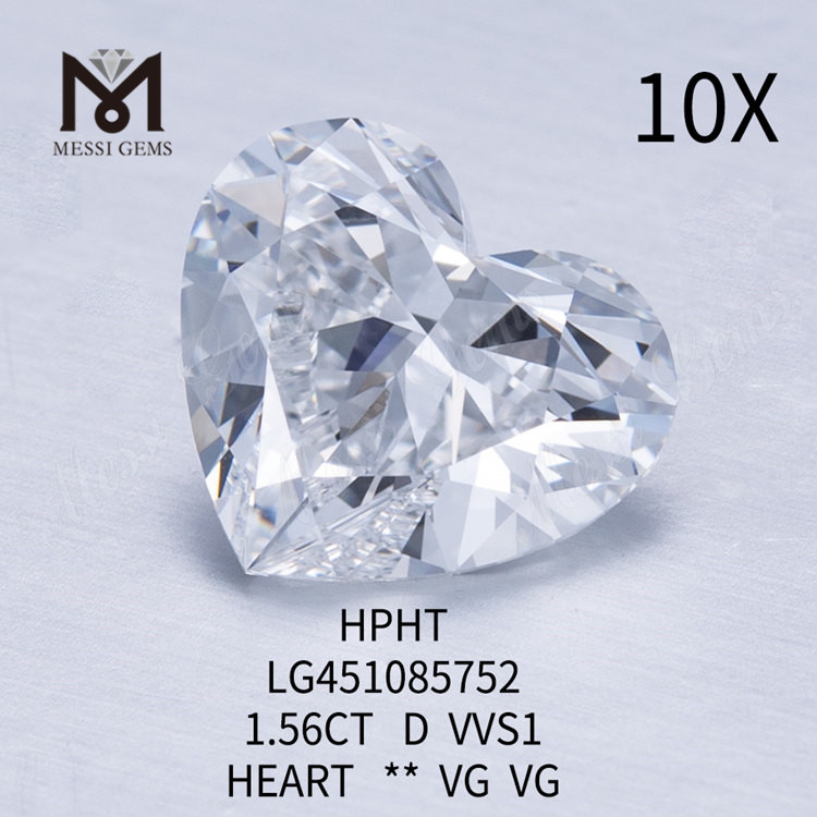 1,56 quilates D VS2 HPHT CORAZÓN BRILLANTE precio de diamante hpht
