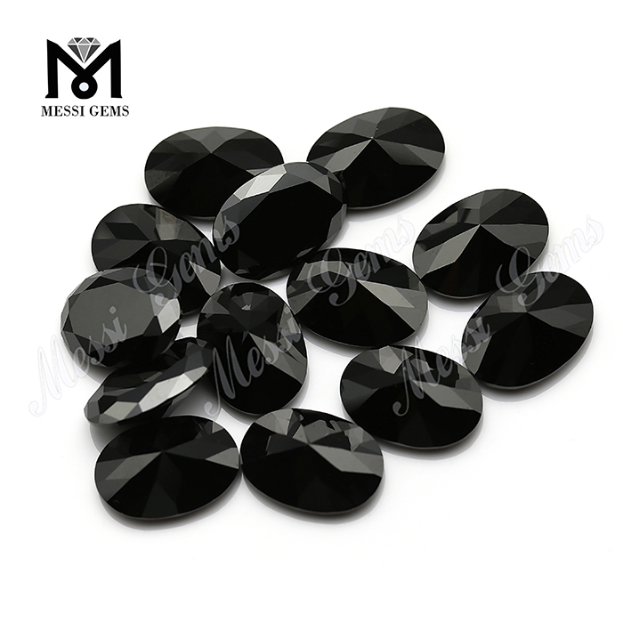 7*9 forma ovalada piedra preciosa suelta de alta calidad circonita cúbica negra