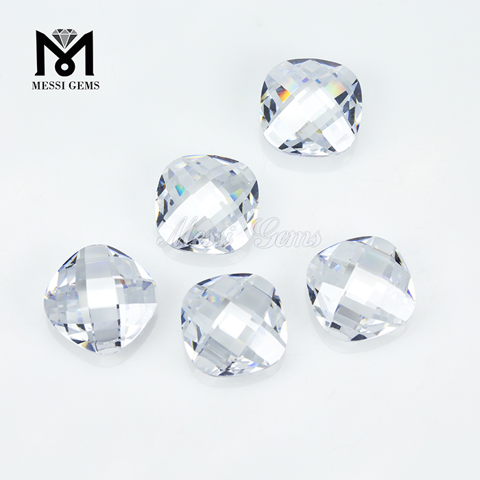 Piedra de zirconia cúbica sintética color blanco talla princesa cuadrada