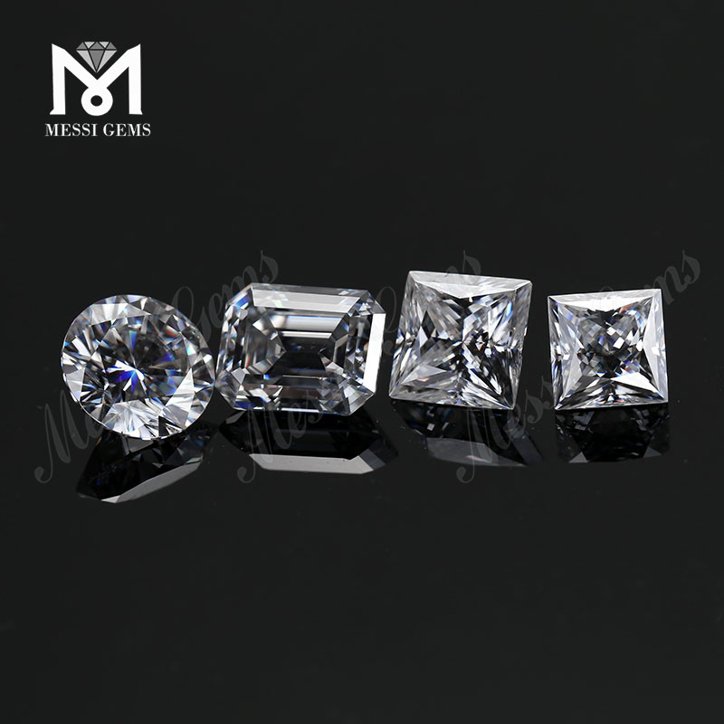 proveedor de piedras preciosas al por mayor Pricess Cut 12 * 12 mm blanco moissanite suelto