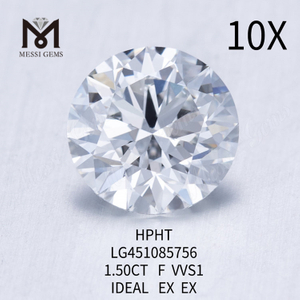 1.50ct RD F VVS1 IDEAL Diamantes vvs cultivados en laboratorio cortados
