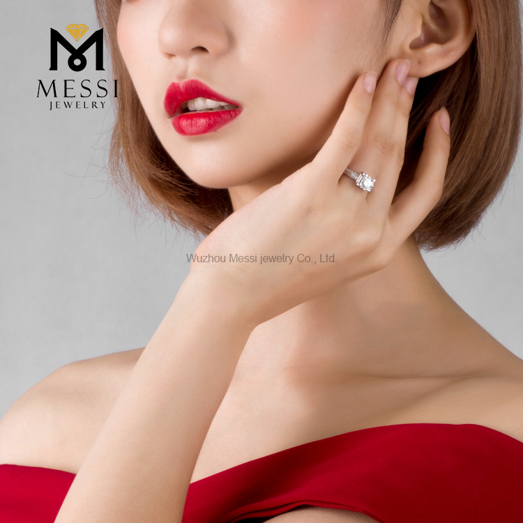 1ct 14k fashon anillos de boda moissanite anillo de oro para niñas