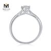 Anillos de moda chapados en oro blanco de 1 ct, joyería para mujer, anillo de plata de ley 925