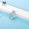 Regalo de Navidad solitario moissanite mujer anillo joyería 14k chapado en oro 925 anillos de plata