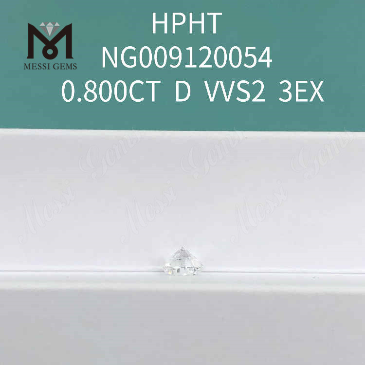 Diamante de laboratorio de 0,8 quilates VVS2 3EX blanco redondo suelto 