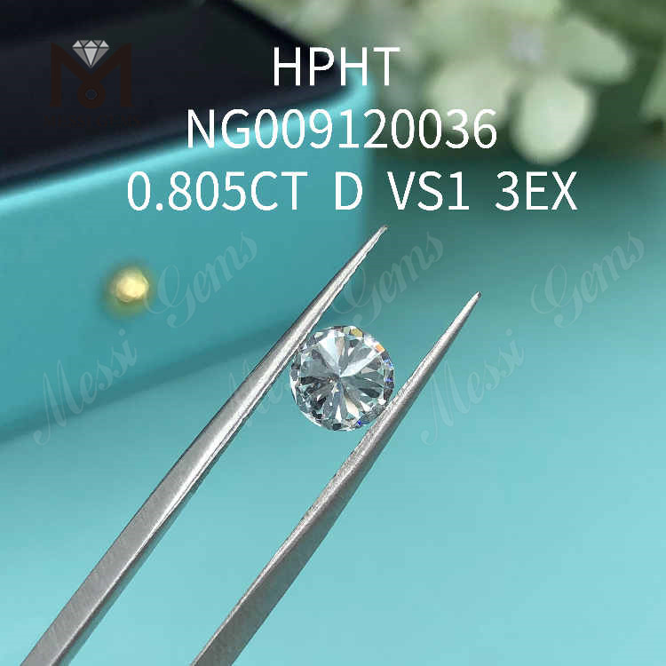0.805 quilates D VS1 redondo suelto laboratorio creado diamante 3EX