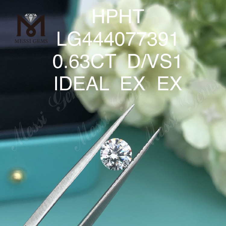 Diamante de crecimiento de laboratorio de grado de corte IDEAL redondo D VS1 de 0,63 quilates