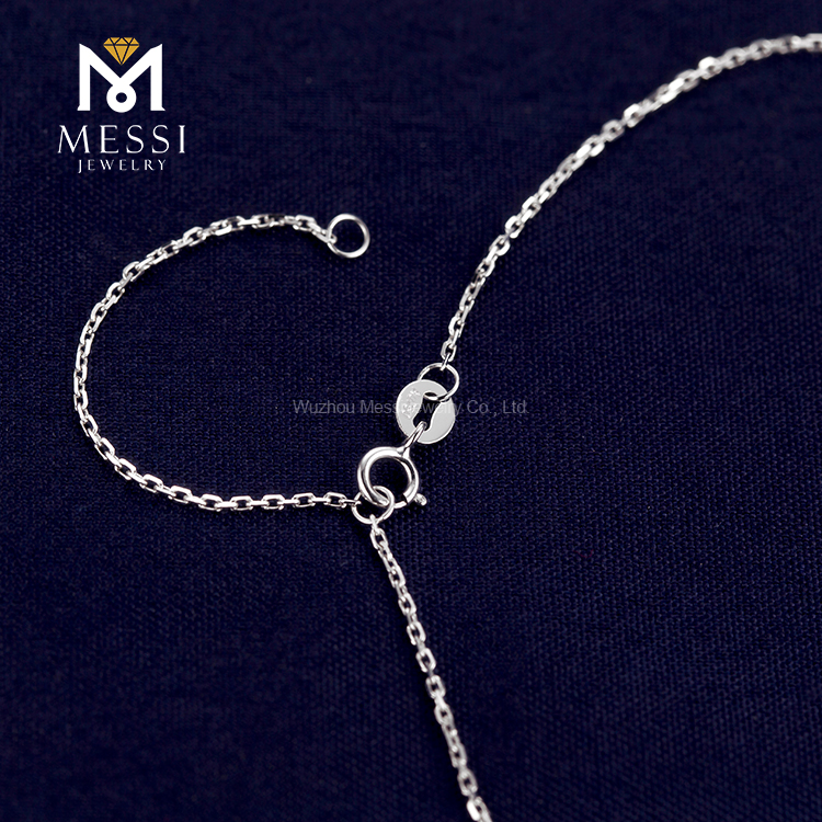 Collar de joyería de oro real moissanite