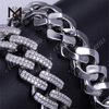 12 mm 16 mm de ancho 16 pulgadas a 24 pulgadas de largo 925silver moissanite collar enlace cadena cubana caliente