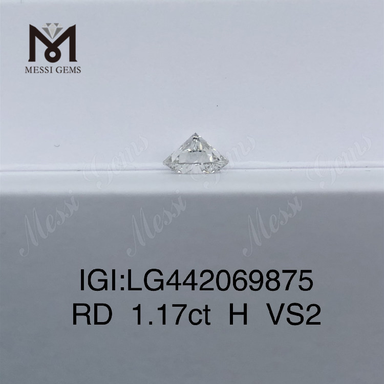 1,17 quilates H VS2 IDEAL REDONDO BRILLANTE Diamante de 1 quilate cultivado en laboratorio