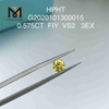 Diamantes amarillos redondos FIY VS2 3EX de 0,575 ct elaborados en laboratorio