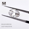 Diamante cultivado en laboratorio VVS2 F EX de 2,63 quilates Diamante cvd ovalado a la venta