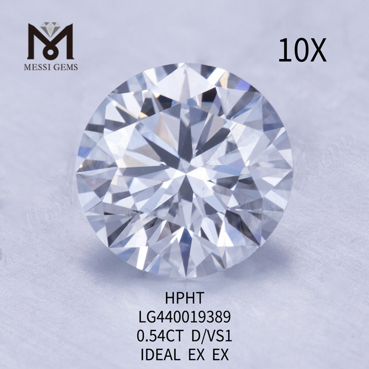 Diamantes manufacturados redondos BRILLIANT EX de 0,54 quilates D VS1 a la venta