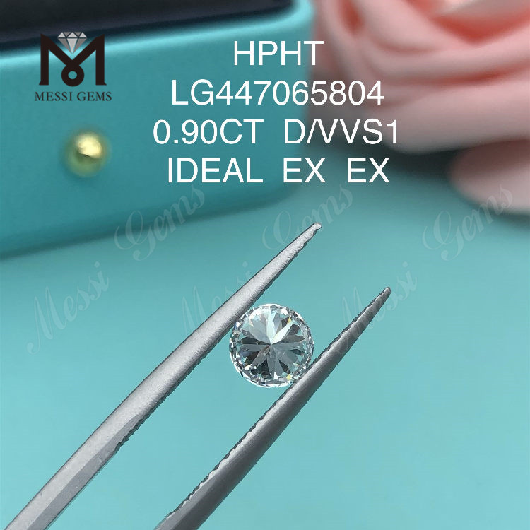 0.90 quilates D Redondo BRILLANTE IDEL Corte vvs1 diamante creado en laboratorio