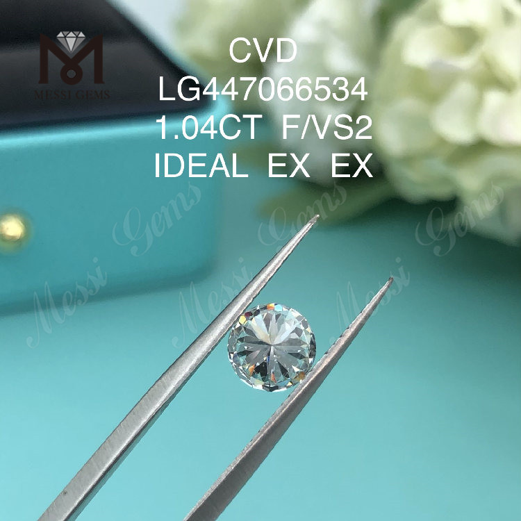 1.04 quilates F VS2 Redondo BRILLANTE IDEAL Diamantes tallados artificialmente