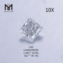 1,54 quilates G VS2 Diamante cuadrado cultivado en laboratorio VG