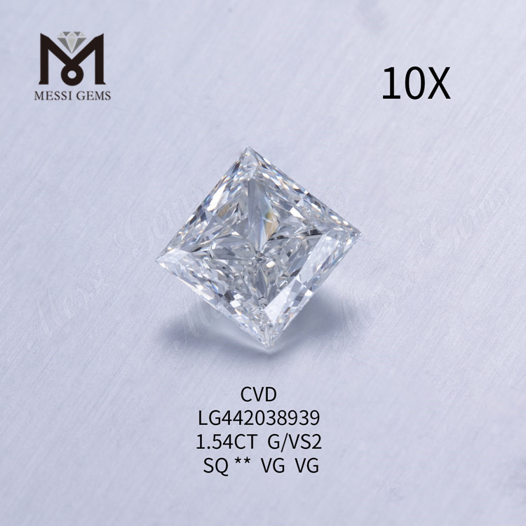 1.54 quilates G VS2 laboratorio creado diamante talla princesa VG