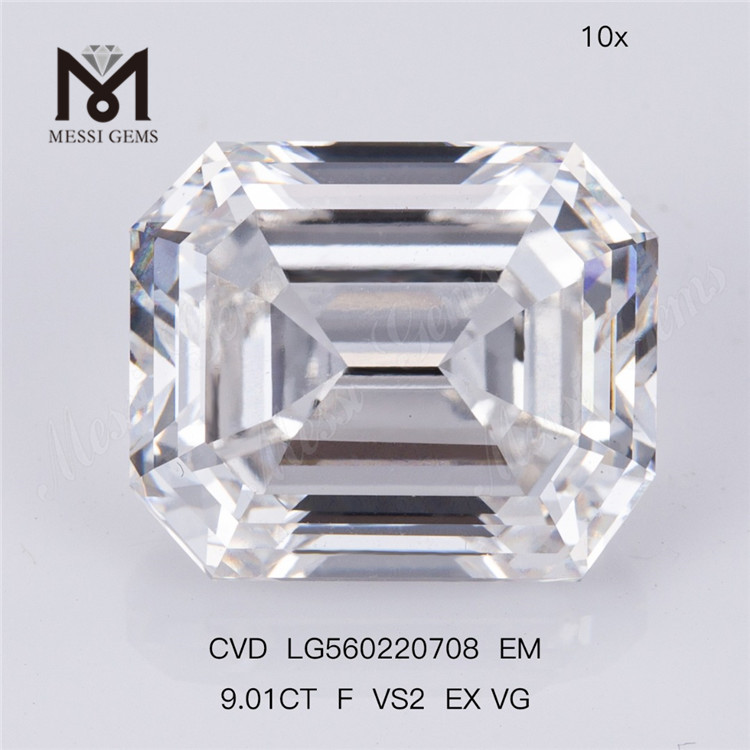 9.01CT F VS2 EX VG mayor diamante cultivado en laboratorio CVD EM IGI precio de fábrica