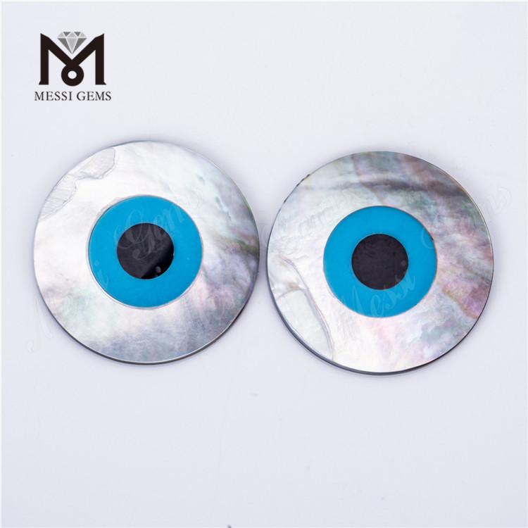 Ojo redondo madre de piedras preciosas de perlas
