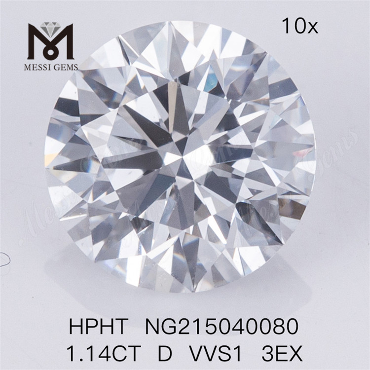 Diamantes de laboratorio HPHT D 3EX vvs de forma redonda de 1,14 quilates