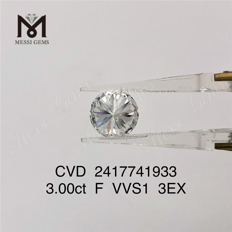 3CT F laboratorio diamante 3EX forma redonda cvd laboratorio cultivado diamante en venta