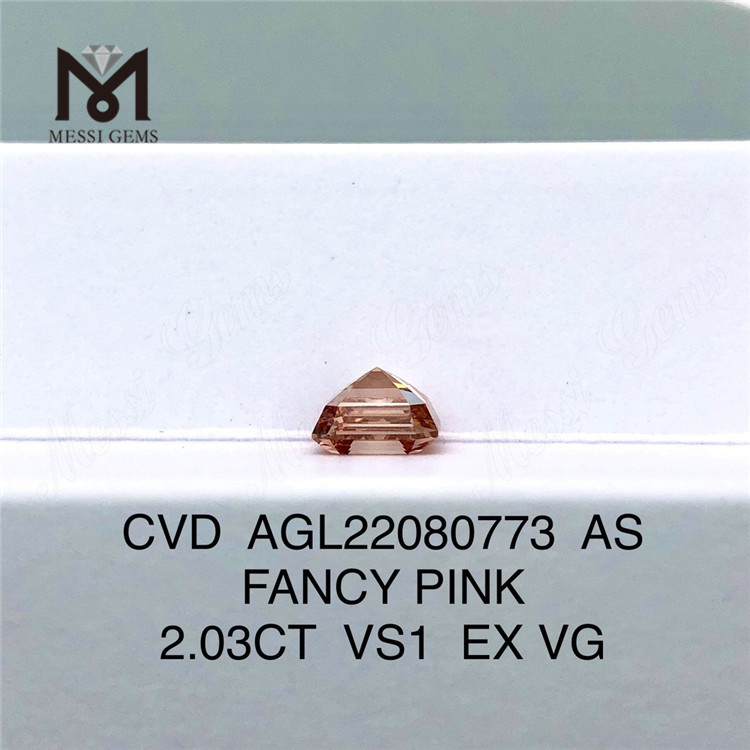2.03CT CVD FANCY PINK VS1 EX VG COMO diamante de laboratorio AGL22080773