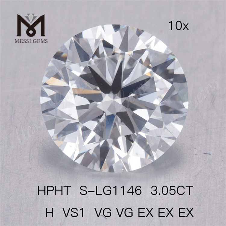 3.05CT HPHT H VS1 2VG 3EX Precio de diamantes redondos de laboratorio