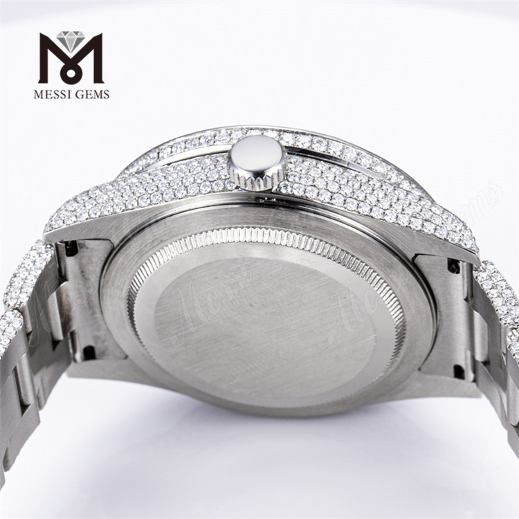 Diseño personalizado Hombres Mujer Lujo Mano Set Iced Out Top Brand Moissanite Diamond Watch