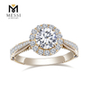 oro blanco amarillo 14K 18K oro forma de flor moda HPHT Lab Craeted Diamond Ring