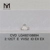 2.12CT E VVS cvd diamantes redondos 2ct diamantes de laboratorio sueltos venta en oferta