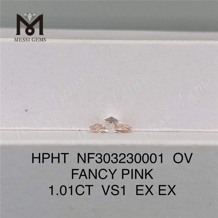 1.01CT OV FANCY PINK VS1 EX EX diamantes rosas hechos por el hombre HPHT NF303230001